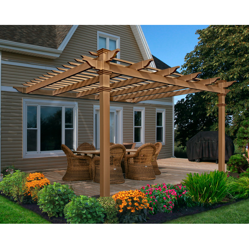 New England Arbors Kennedy 12 Ft. W x 12 Ft. D Vinyl Pergola Wayfair